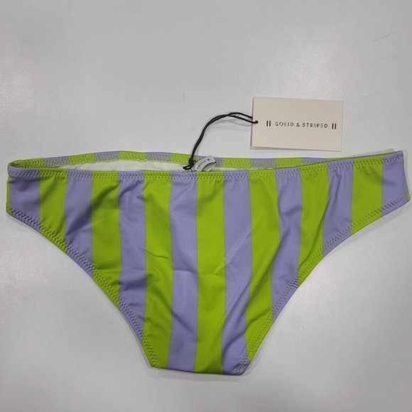 Solid & Striped Elle Bikini Bottom Lavender Lime Stripe Size Small - Picture 5 of 9